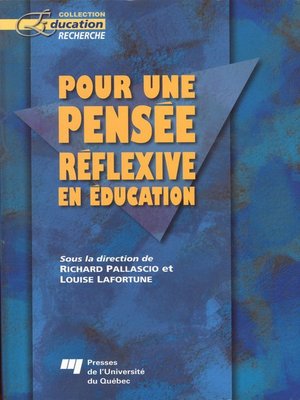 cover image of Pour une pensée réflexive en éducation